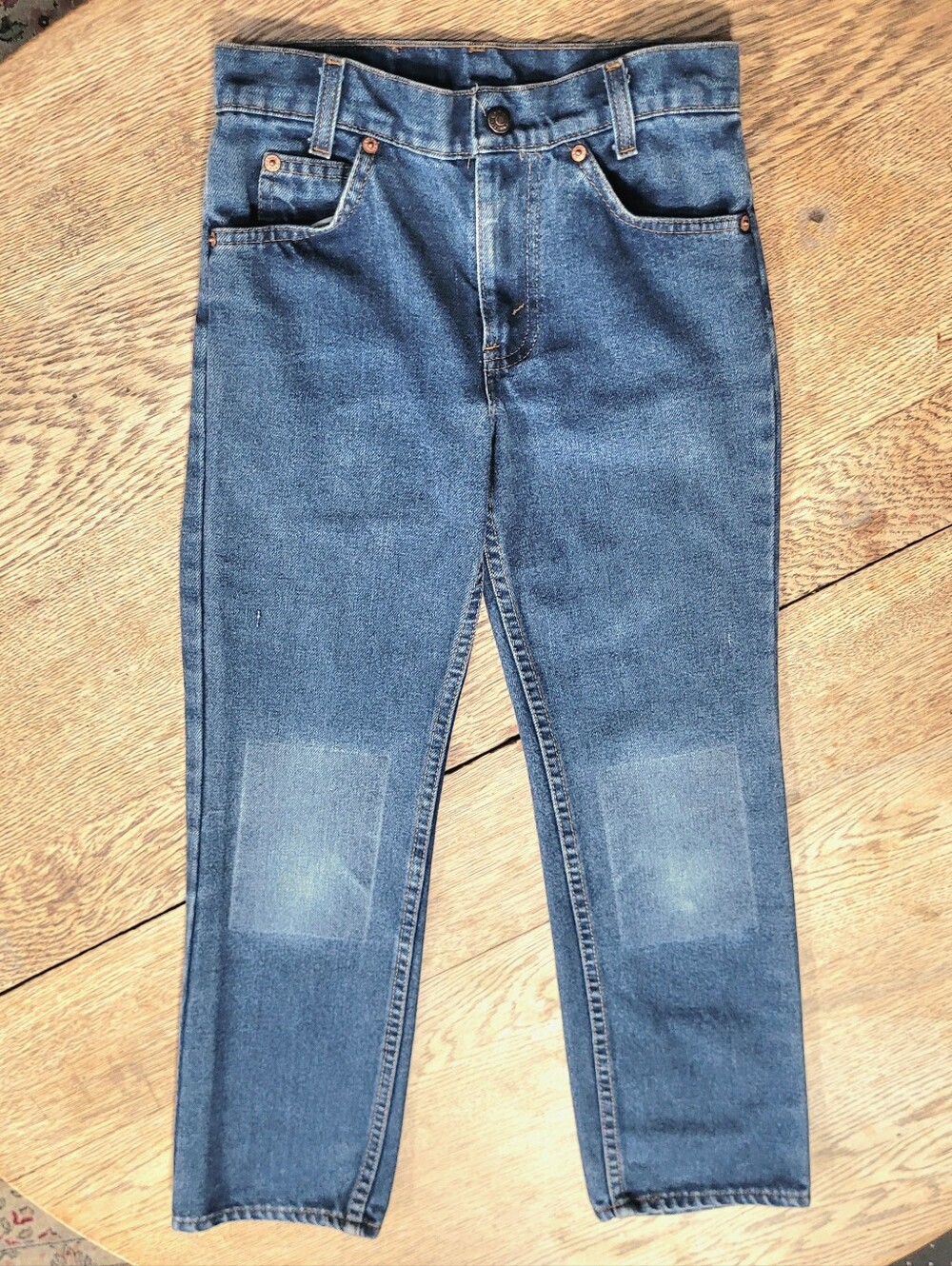 Rare Vibtage 1986 Boys Levis 512 Blue Jeans 23 X 24 Orange Tab Double Knee